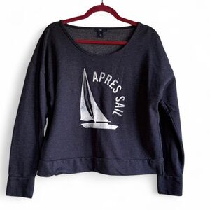 Gap Women's Navy Blue Apres Sail Sweatshirt Size L